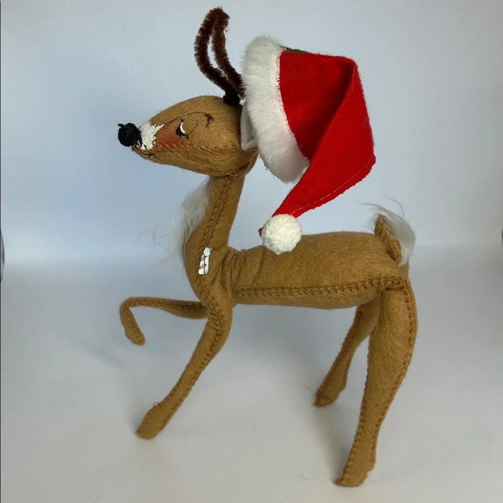 Annalee Reindeer with Red Santa Hat